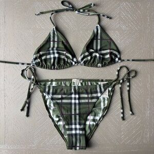 AUTHENTIC | Burberry Nova Check Triangle Bikini | SZ L | RARE Beautiful Color